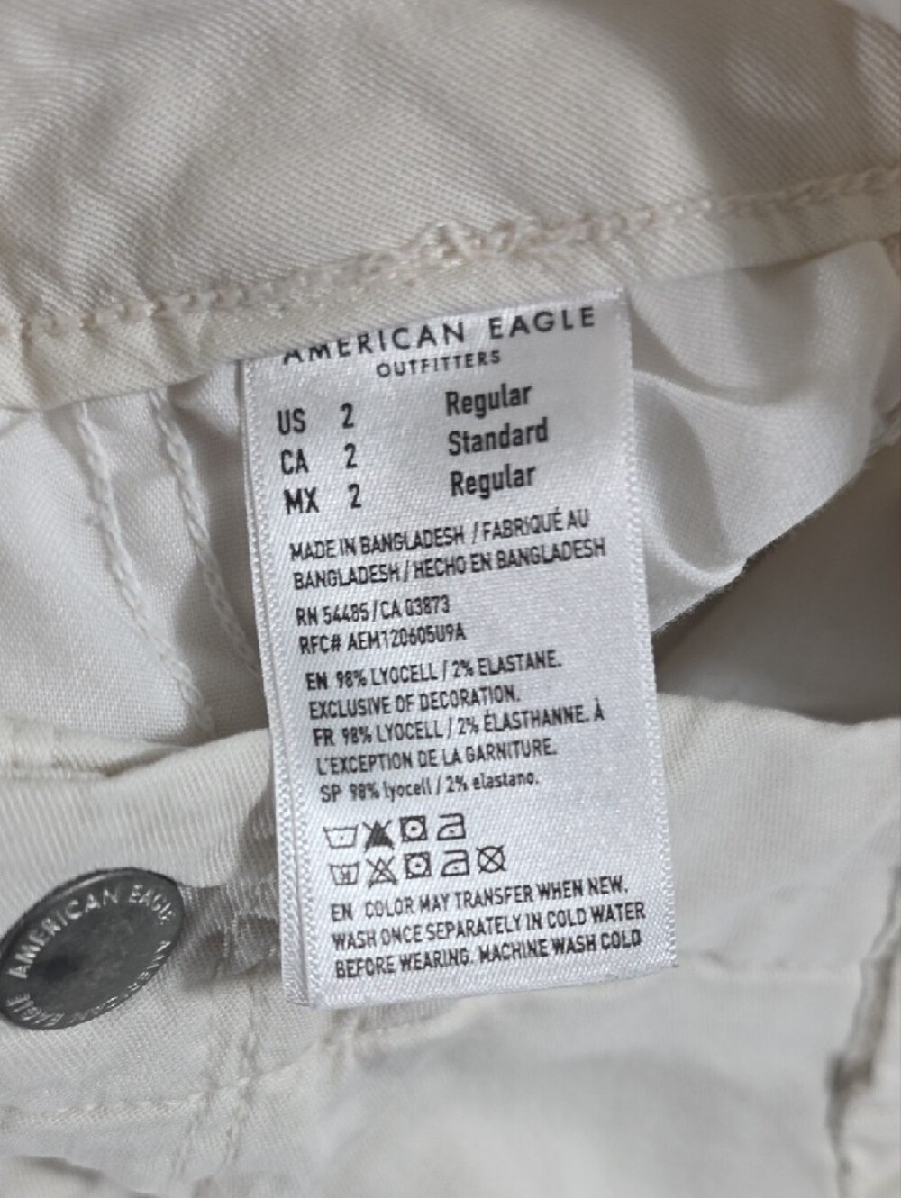 American Eagle Outfitters Cream Cargo Pants with Buckle Pockets - Picture 5 of 5